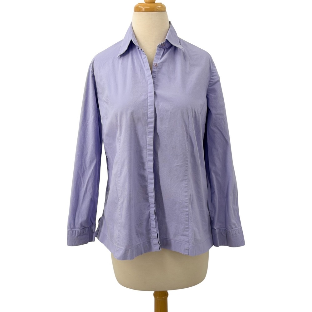 Motherhood Maternity Womens Lilac Purple Button Down Long Sleeve Shirt Size S